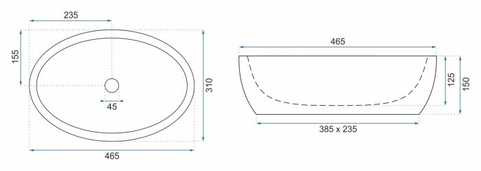 Умивальник REA SHILA WHITE білий накладний