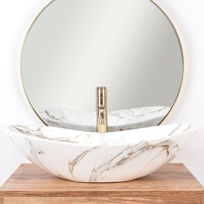 Умывальник REA ROYAL LAVA накладной мрамор