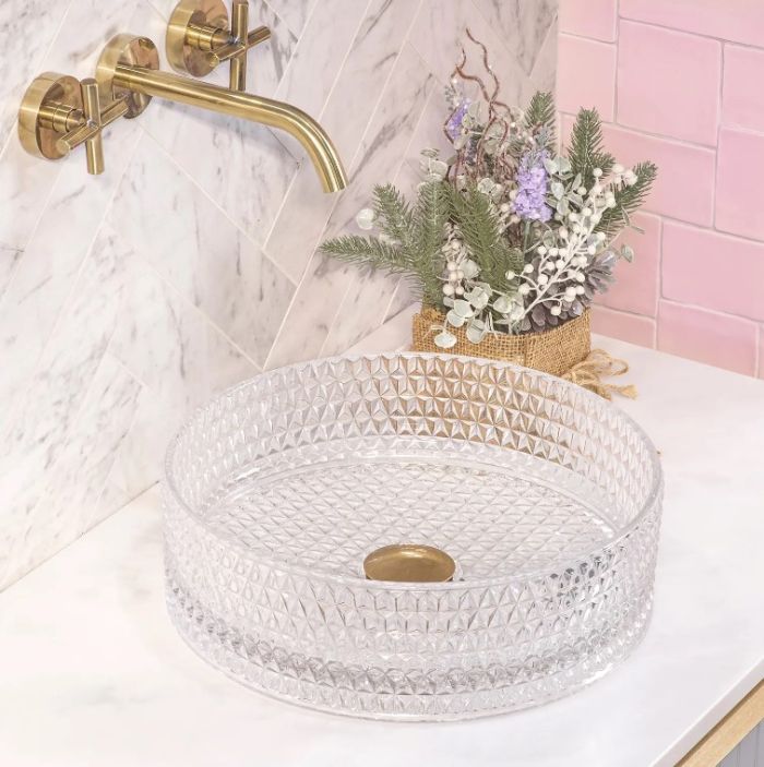 Умивальник REA CRISTAL TRANSPARENT накладний