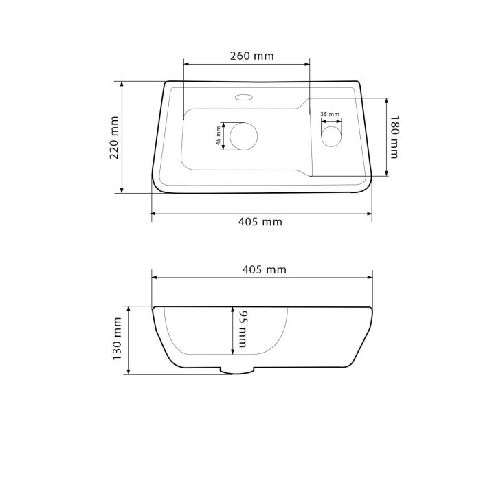 Умывальник VBI JESI L WHITE подвесной