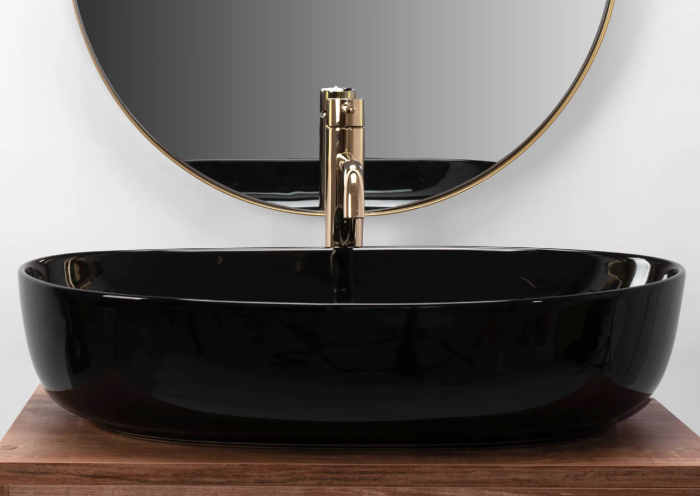 Умывальник REA CLEO BLACK черный накладной