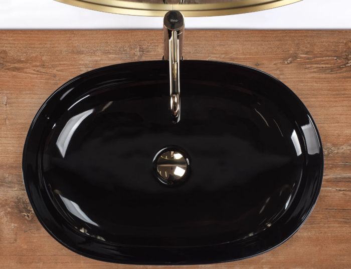 Умывальник REA CLEO BLACK черный накладной