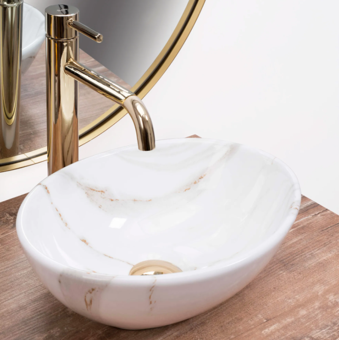 Умывальник REA SOFIA MINI SHINY AIAX накладной мрамор