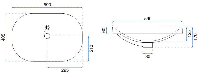 Умывальник REA ARLETA WHITE врезной белый
