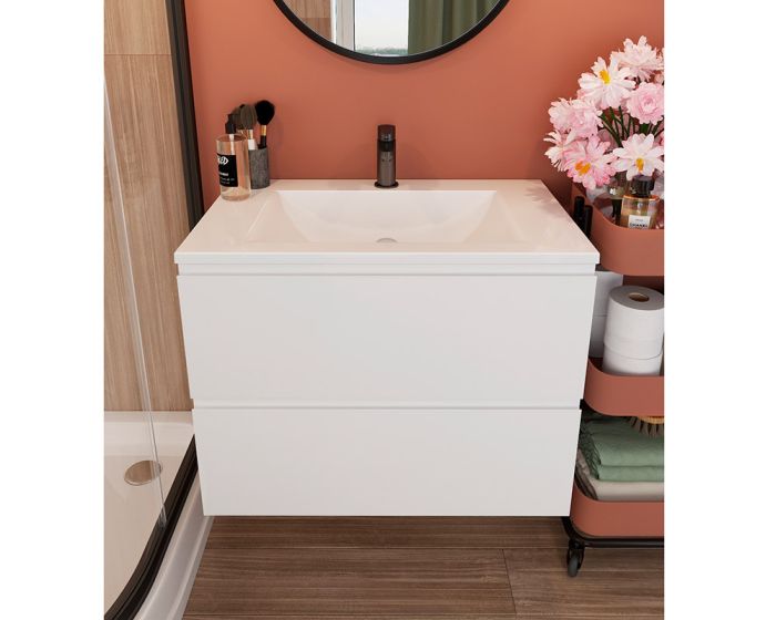 Тумба «Елегія» 80 см з умивальником «Орфей» Білий