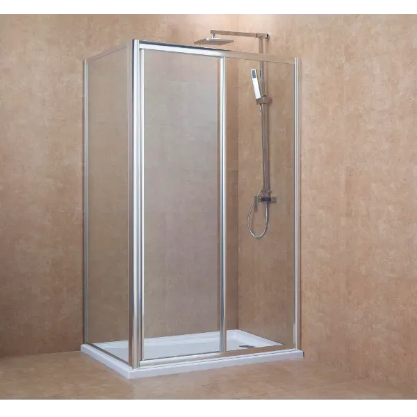 Двері в нішу 120*195см розсувні , профіль хром, скло прозоре 5мм