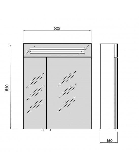 Дзеркальна шафа Лагуна ЗШ-60