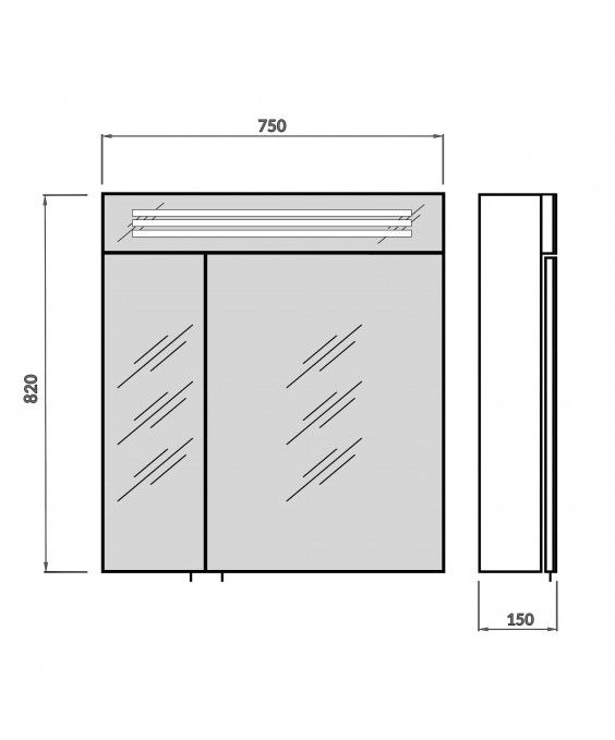 Зеркальный шкаф Лагуна ЗШ-80