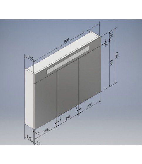 Зеркальный шкаф Оскар ЗШ-90 3D LED