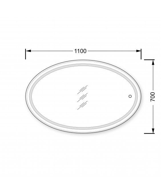 Зеркало с LED подсветкой Magda 110x70 с сенсором