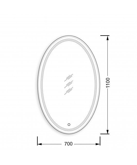 Зеркало с LED подсветкой Magda 110x70 с сенсором