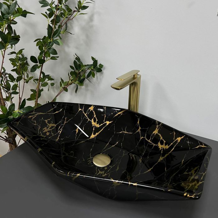 Умивальник VBI VENEZIA MARBLE BLACK GLOSSY накладний