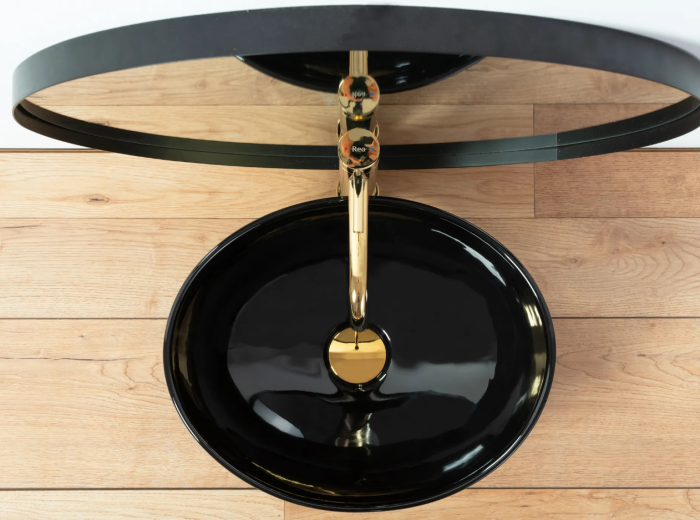 Умивальник REA SOFIA BLACK накладний чорний