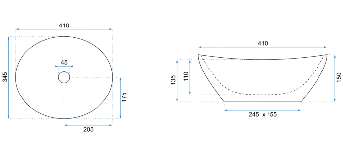 Умивальник REA SOFIA BLACK накладний чорний
