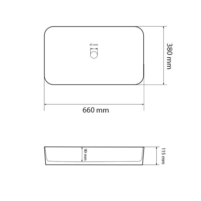 Умивальник VBI VESTONE 65 WHITE накладний