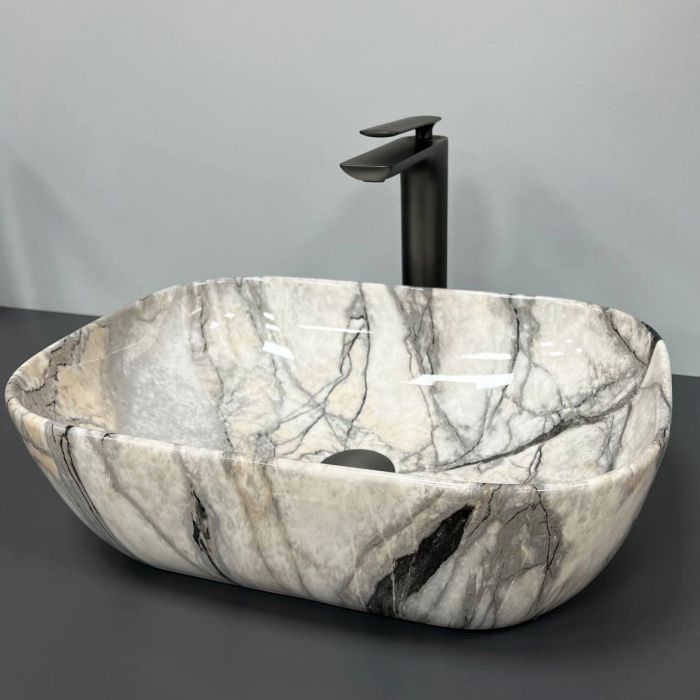 Умивальник VBI RAVENNA LIGHT GREY ONYX GLOSSY накладний