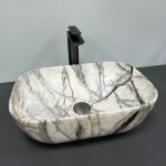 Умывальник VBI RAVENNA LIGHT GREY ONYX GLOSSY накладной