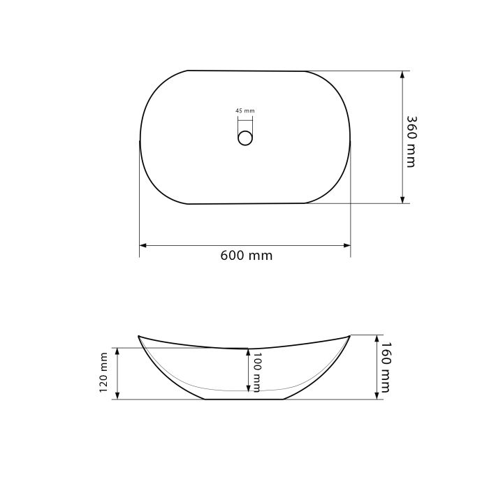 Умивальник VBI TURIN WHITE GOLD EDGE накладний
