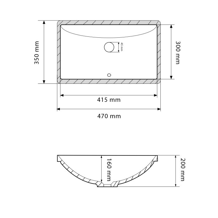 Умивальник VBI MESSINA WHITE врізний