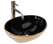 Умывальник REA SOFIA GOLD BLACK накладной
