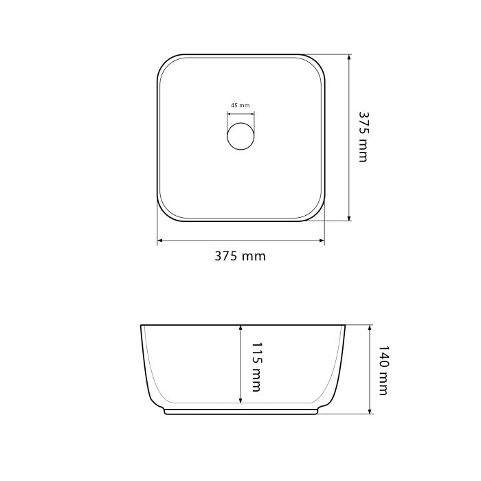 Умивальник VBI ALGHERO S TEZO GLOSSY накладний
