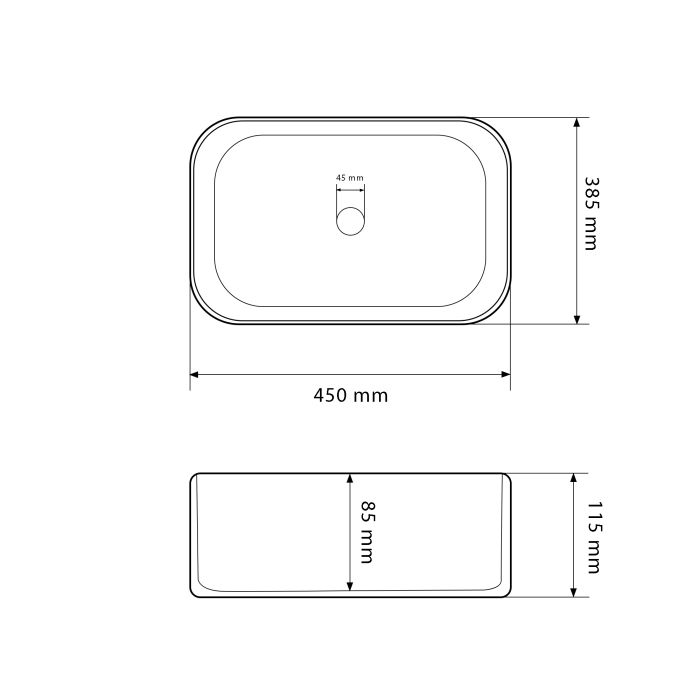 Умывальник VBI LESINA WHITE накладной