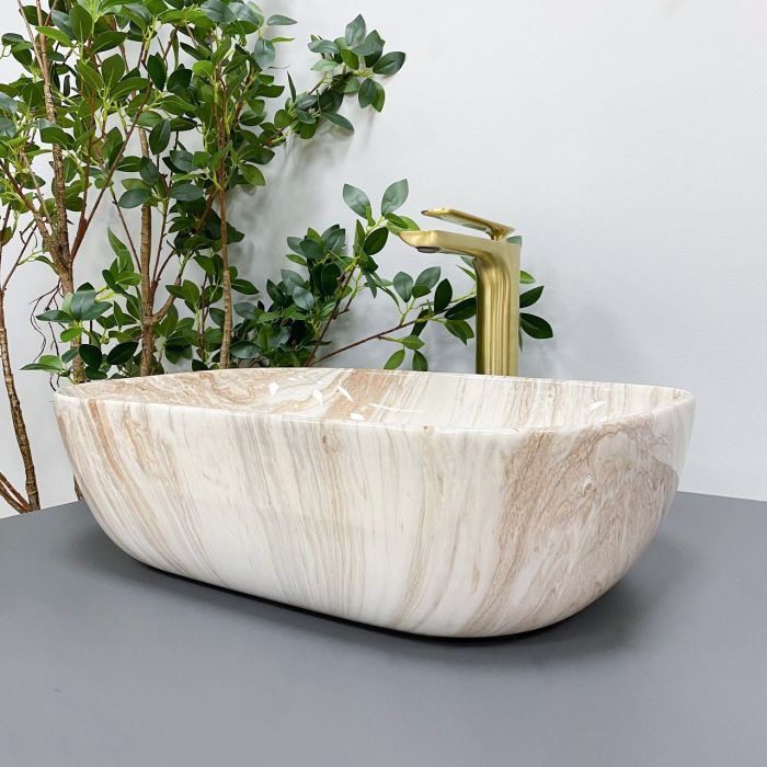 Умивальник VBI RAVENNA TRAVERTINE GLOSSY накладний