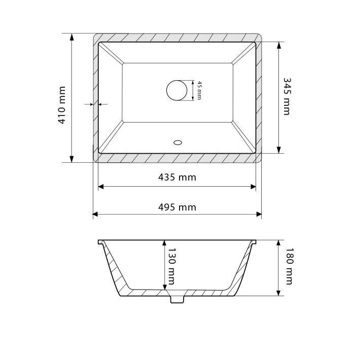 Умивальник VBI MERANO WHITE врізний