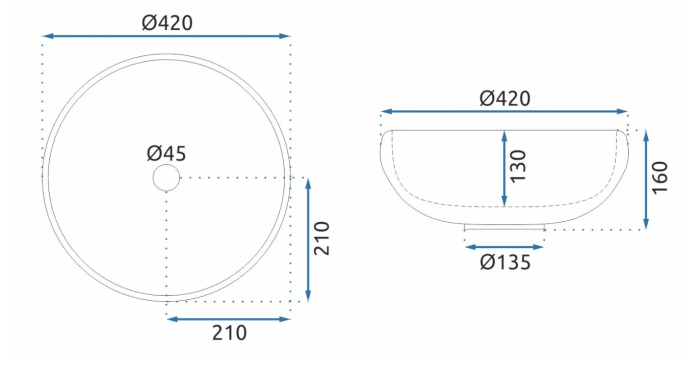 Умивальник REA ICE BLACK накладний