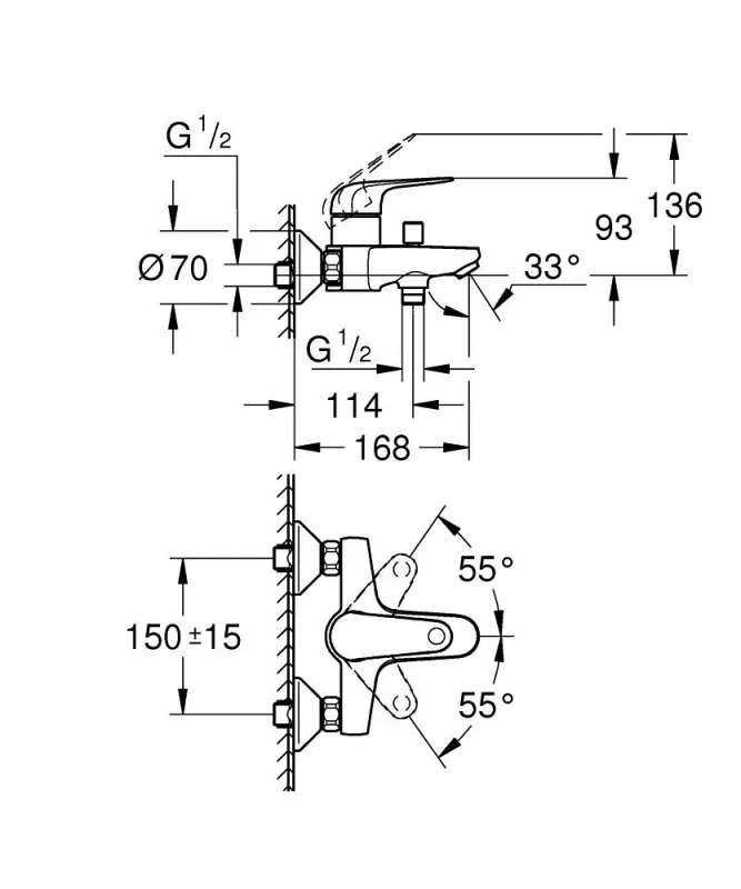 Набор смесителей для ванны 3 в 1 Euroeco New UA123226M0 Grohe