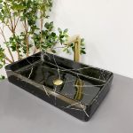 Умывальник VBI TRIEST BLACK MARMO GLOSSY накладной