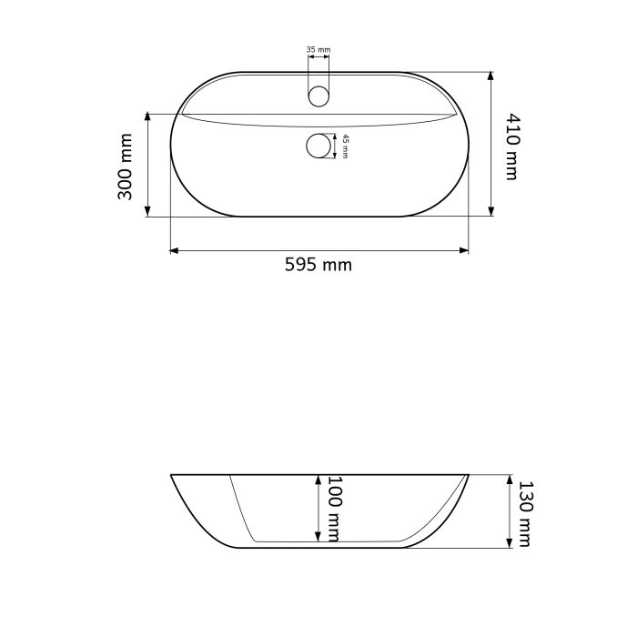 Умывальник VBI TERNI WHITE накладной