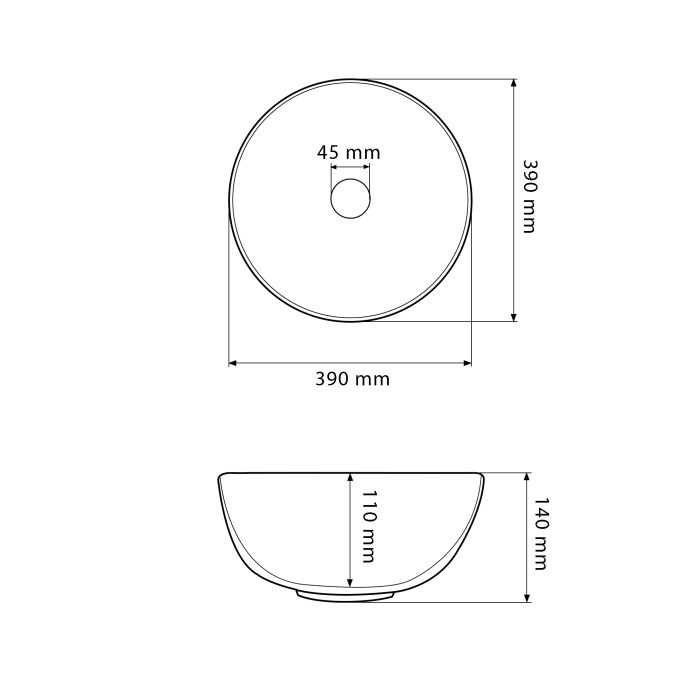 Умывальник VBI AMALFI BLACK ONYX MATT накладной