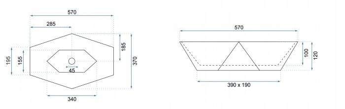 Умывальник REA VEGAS ROSE GOLD EDGE накладной
