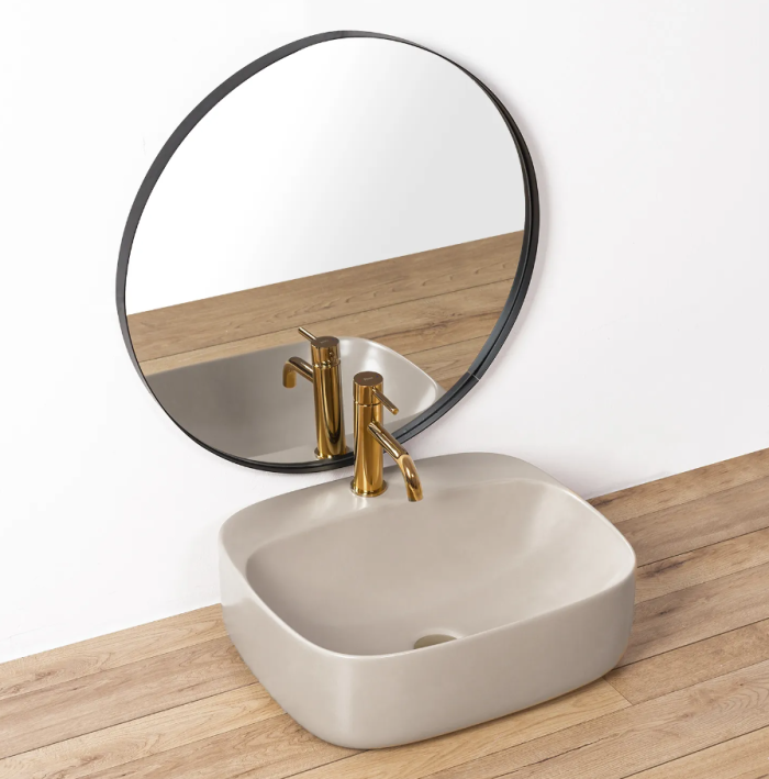 Умывальник REA LUIZA 50 LIGHT GREY MATT серый накладной матовый