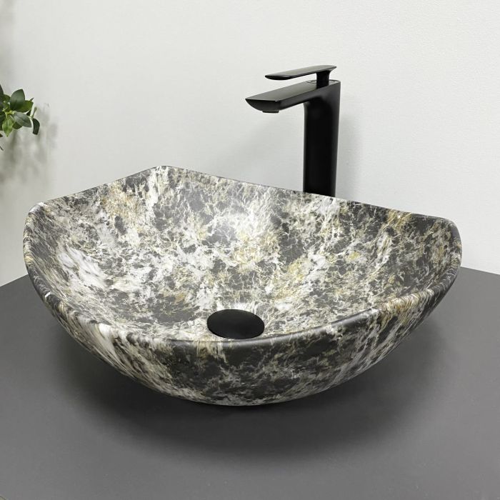 Умывальник VBI RONTA DARK GREY STONE MATT накладной