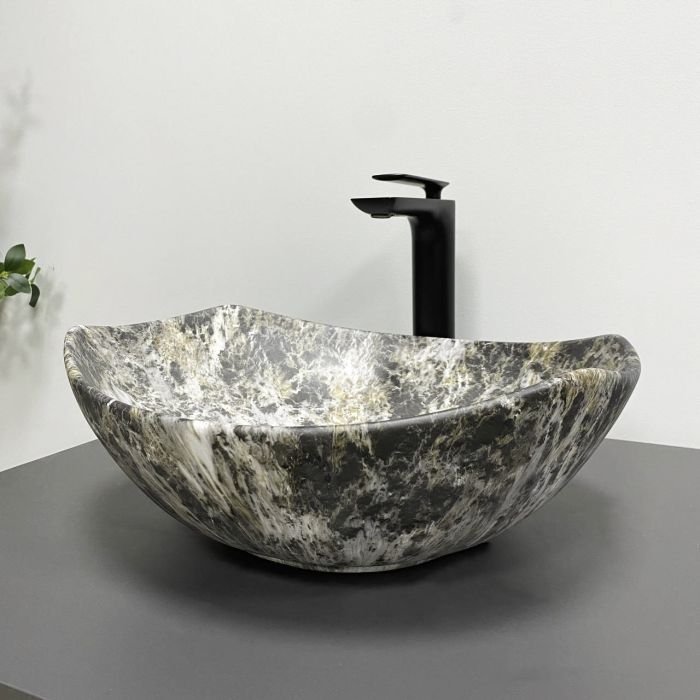 Умывальник VBI RONTA DARK GREY STONE MATT накладной