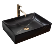 Умывальник REA INGA BLACK MARBLE MATT накладной