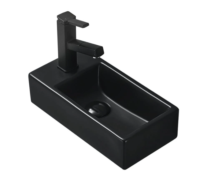 Умывальник MEXEN INEZ 40 BLACK MATT правый накладной подвесной