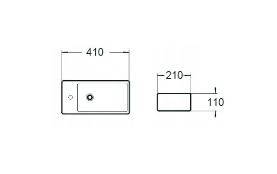 Умывальник MEXEN INEZ 40 BLACK MATT правый накладной подвесной