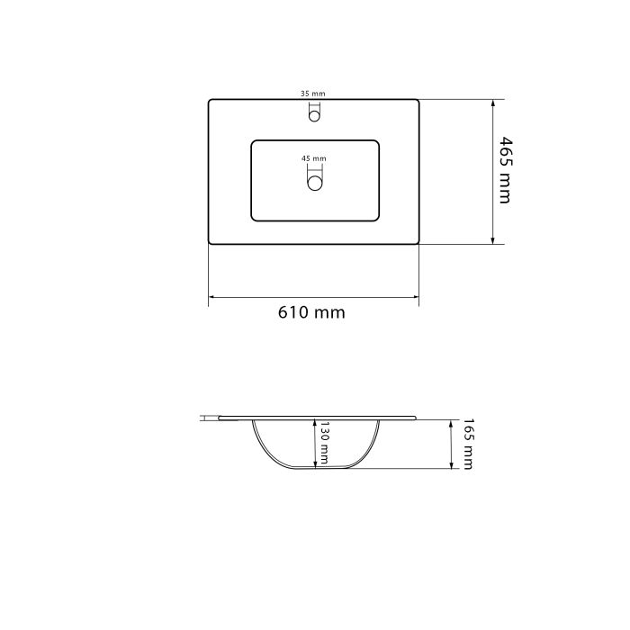Умивальник VBI FERRARA 60 WHITE врізний