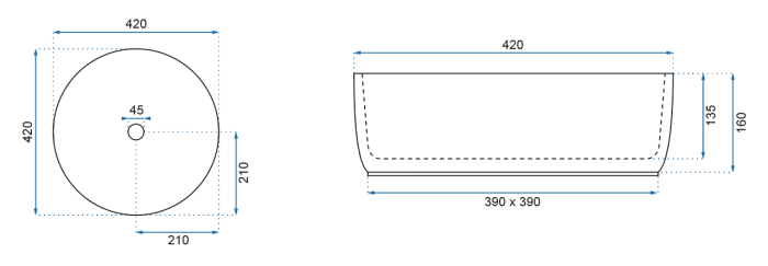 Умывальник REA HELEN GOLD WHITE накладной