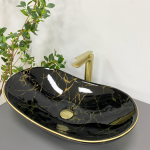 Умывальник VBI TURIN MARBLE BLACK GLOSSY накладной