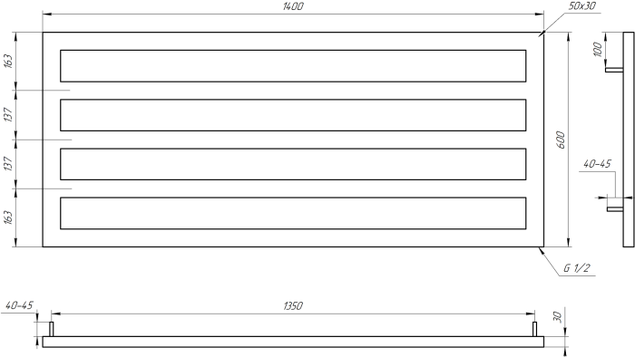 Радіатор GENESIS AQUA Feneli 140x60