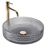 Умивальник REA CRISTAL 39 GREY накладний