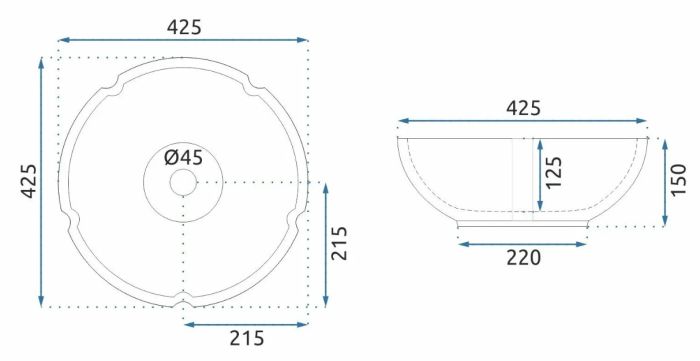 Умивальник REA ASANTI накладний