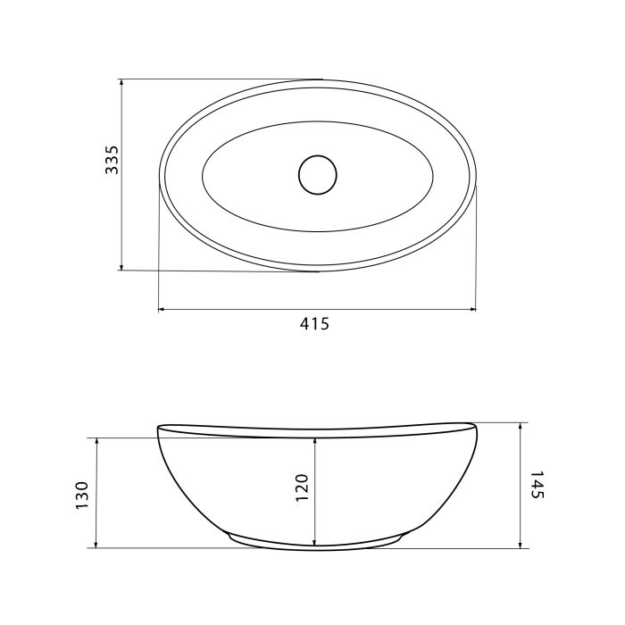 Умивальник VBI PARMA BROWN STONE GLOSSY накладний