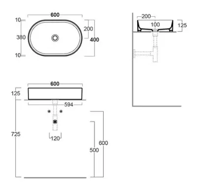 Умывальник 60 FORIU FO02CM Cemento Matte SIMAS