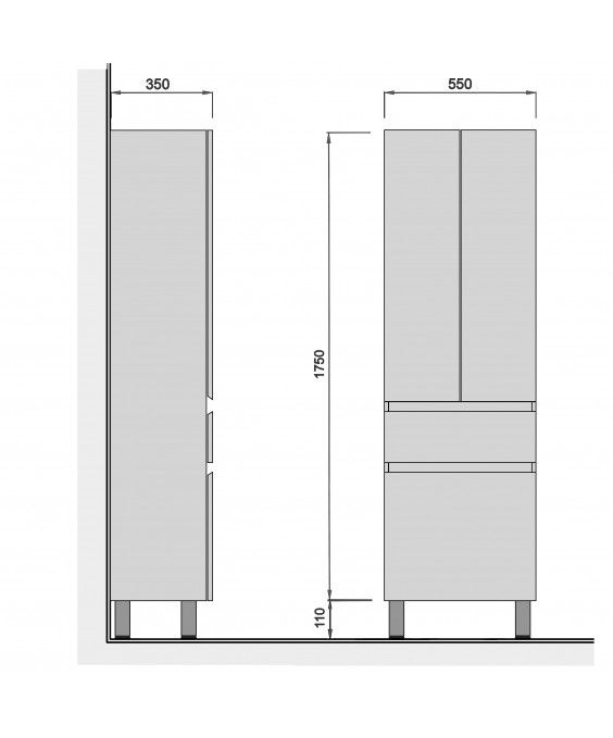 Пенал Фокус П-55к підлоговий з корзиною