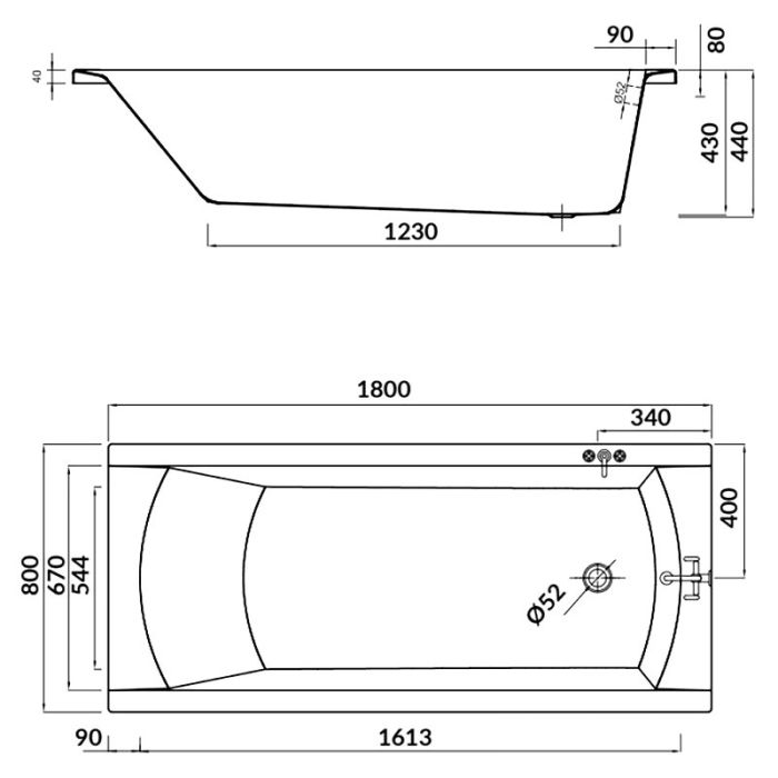 Ванна Cersanit KORAT 180х80+НОЖКИ
